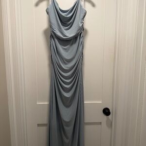 David bridal Long Ruched Spaghetti